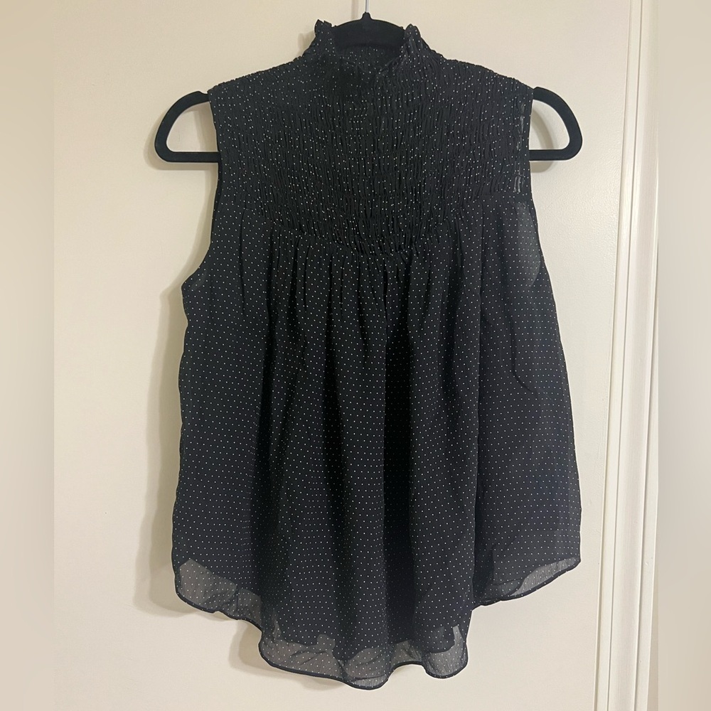 FRAME Smocked Sleeveless Blouse, Size XS
